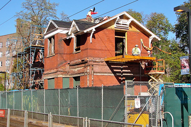 Image showing workers renovating the Tulpehocken Train Station.
